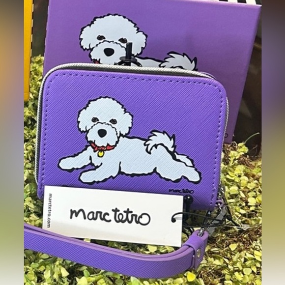 Marc Tetro Purple Dog Zip around wallet - Picture 2 of 4